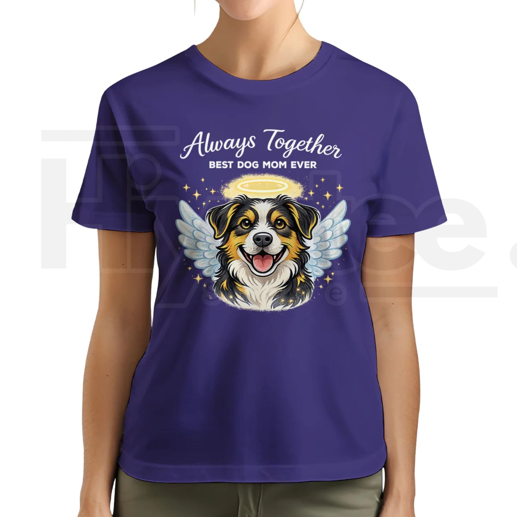 Always Together Best Dog Mom Ever Custom Dogface – Premium Comfort Colors® Women's T-Shirt - Hiyatee