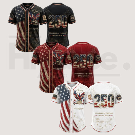 America 250th Anniversary Baseball Jersey – 1776–2026 USA Patriotic Shirt