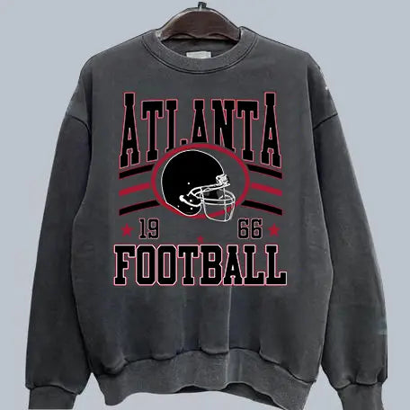 Vintage Team Football Oversized 90s Dark Heather Sweatshirt Retro Sport Tee