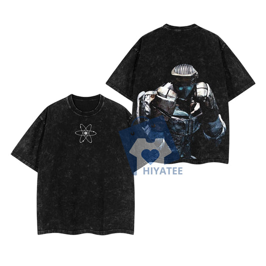 Atom Real Steel T-Shirt – Menswear Gift for Movie Fans, Oversized Seamless Designer Shirt, Regular Fit Floral Print Option-Hiyatee