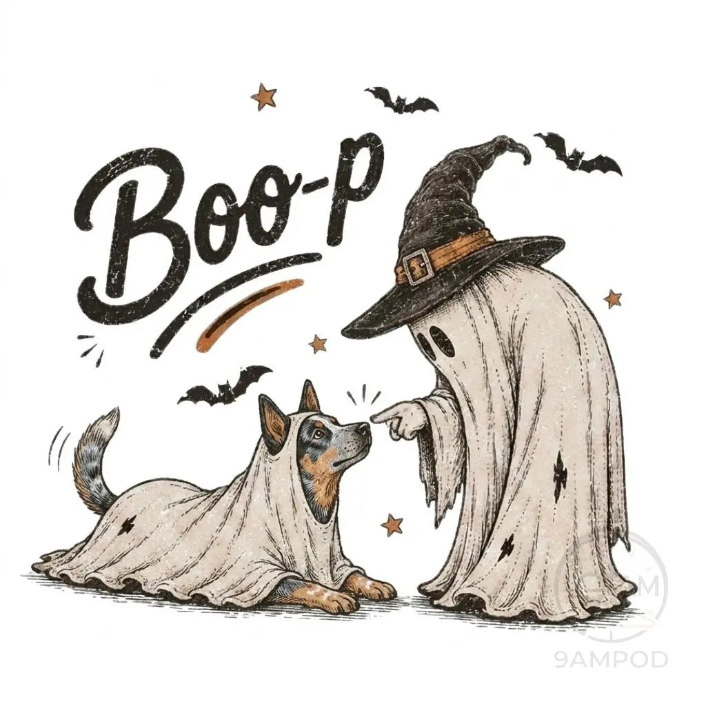Funny Halloween Dog Mom Boo-p Ghost Dog Comfort Colors Tee