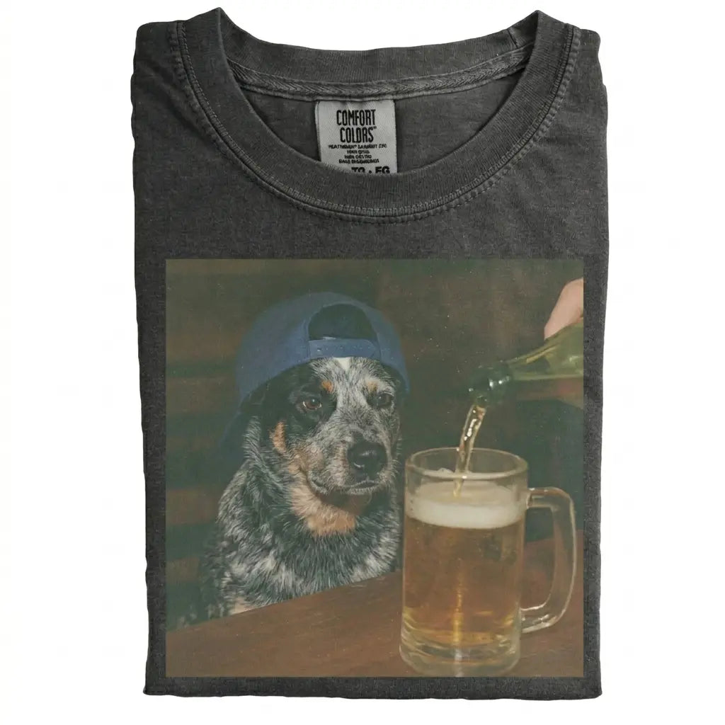 Comfort Colors 50+ Dog Breeds Available Beer Shirt – Vintage 90s Funny Edgy Dog Meme Tee, Unisex Casual Streetwear Gift