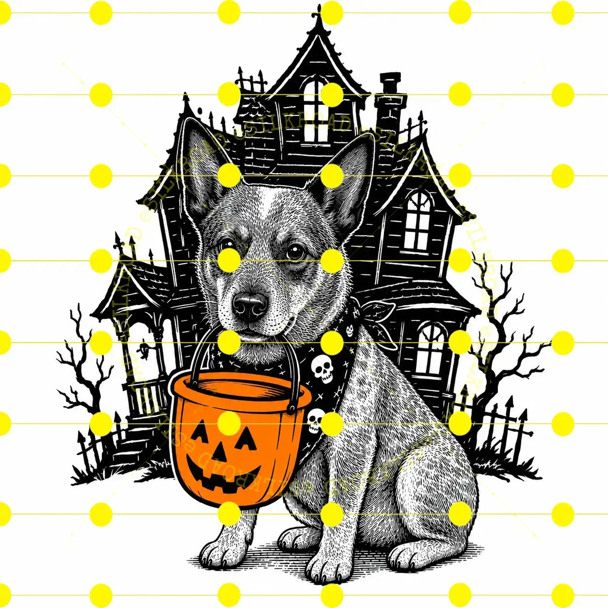 Comfort Colors 50 Dog Breeds Halloween T-Shirt Moss Pumpkin Candy Bucket Tee