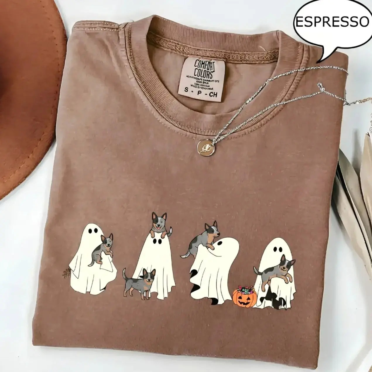 Comfort Colors Custom Dog Halloween Shirt Ghost Boba Tea Funny Dog Gift Tee