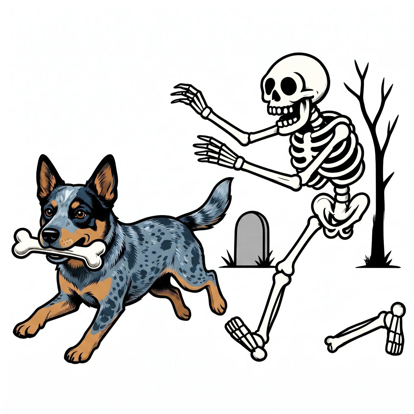 Comfort Colors 50+ Dog Breeds Halloween Skeleton Tee