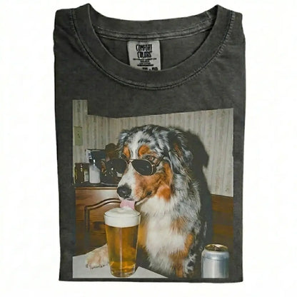 Comfort Colors 50+ Dog Breeds Available Drinking Beer Shirt – Vintage 90s Funny Edgy Dog Meme Tee, Unisex Casual Streetwear Gift