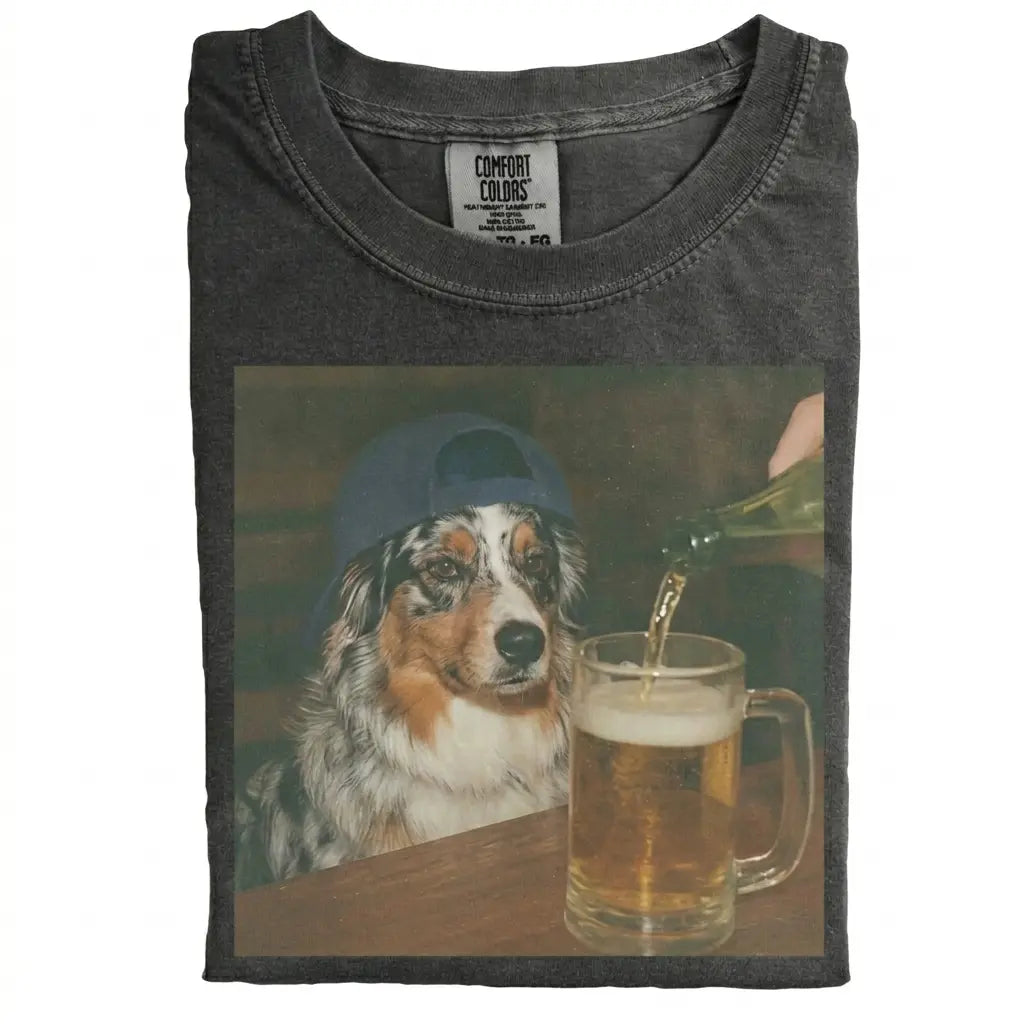 Comfort Colors 50+ Dog Breeds Available Beer Shirt – Vintage 90s Funny Edgy Dog Meme Tee, Unisex Casual Streetwear Gift