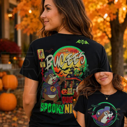 Authentic Buc-ee's 2026 Halloween Glow-In-The-Dark T-Shirt – Soft Cotton Spooky Season Tee - Hiyatee
