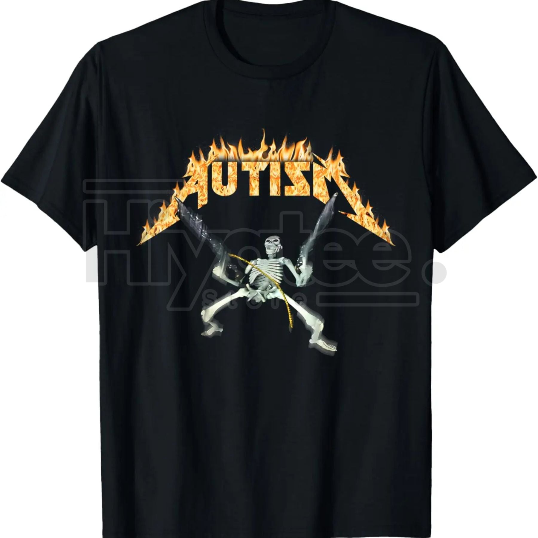 "Autism Skeleton" Funny Meme T-Shirt – 100% Cotton Tee for Men, Women & Kids - Hiyatee