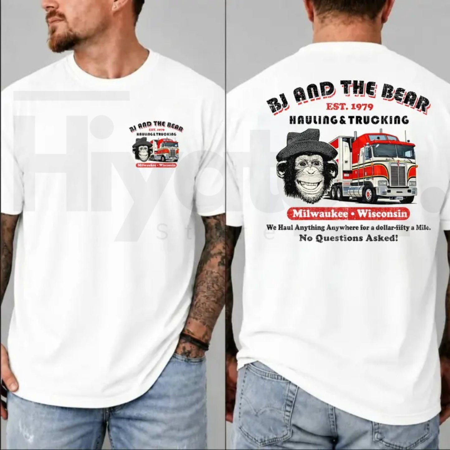 BJ and the Bear Hauling Trucking Ltd T-Shirt – Vintage 70s TV Show Graphic Tee - Hiyatee