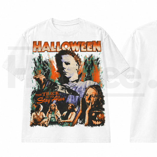 BLACK RABBIT Halloween 1978 Michael Myers T-Shirt – The Trick Is To Stay Alive Tee - Hiyatee
