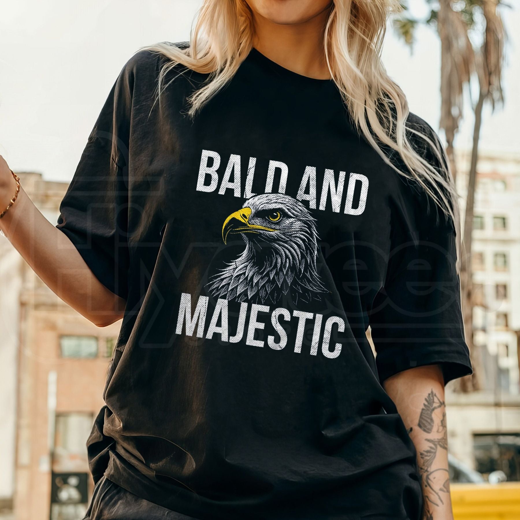 Bald and Majestic Sarcastic Eagle T-Shirt – Funny Novelty Vintage Navy Tee - Hiyatee