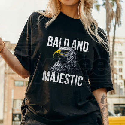 Bald and Majestic Sarcastic Eagle T-Shirt – Funny Novelty Vintage Navy Tee - Hiyatee
