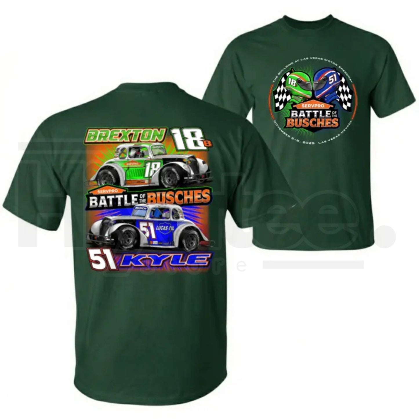 Battle Of The Busches Racing T-Shirt – Vintage Kyle & Brexton Busch NASCAR Style Tee - Hiyatee