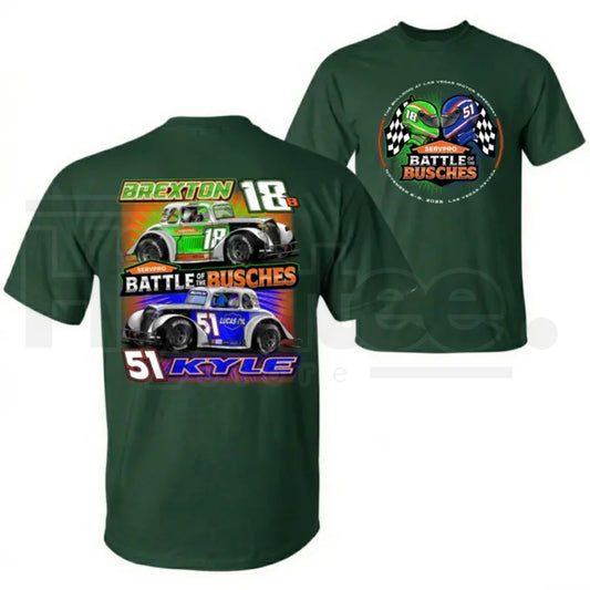 Battle Of The Busches Racing T-Shirt – Vintage Kyle & Brexton Busch NASCAR Style Tee - Hiyatee
