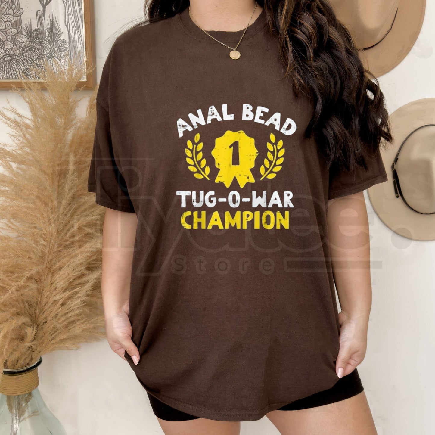 "Bead Tug O War Champion" Classic T-Shirt – Funny Adult Humor Graphic Tee - Hiyatee