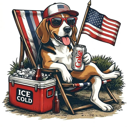 Comfort Colors® Funny 4th of July Dog Shirt – Retro Labrador Diet Coke Patriotic Tee