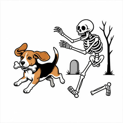 Comfort Colors 50+ Dog Breeds Halloween Skeleton Tee