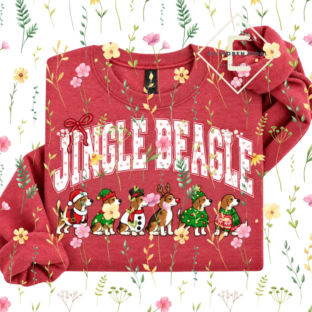 Christmas 30+ Dog Breed Sweatshirt – Merry Dogmas Holly Xmas Pullover, Vintage Santa Dog Lover Crewneck