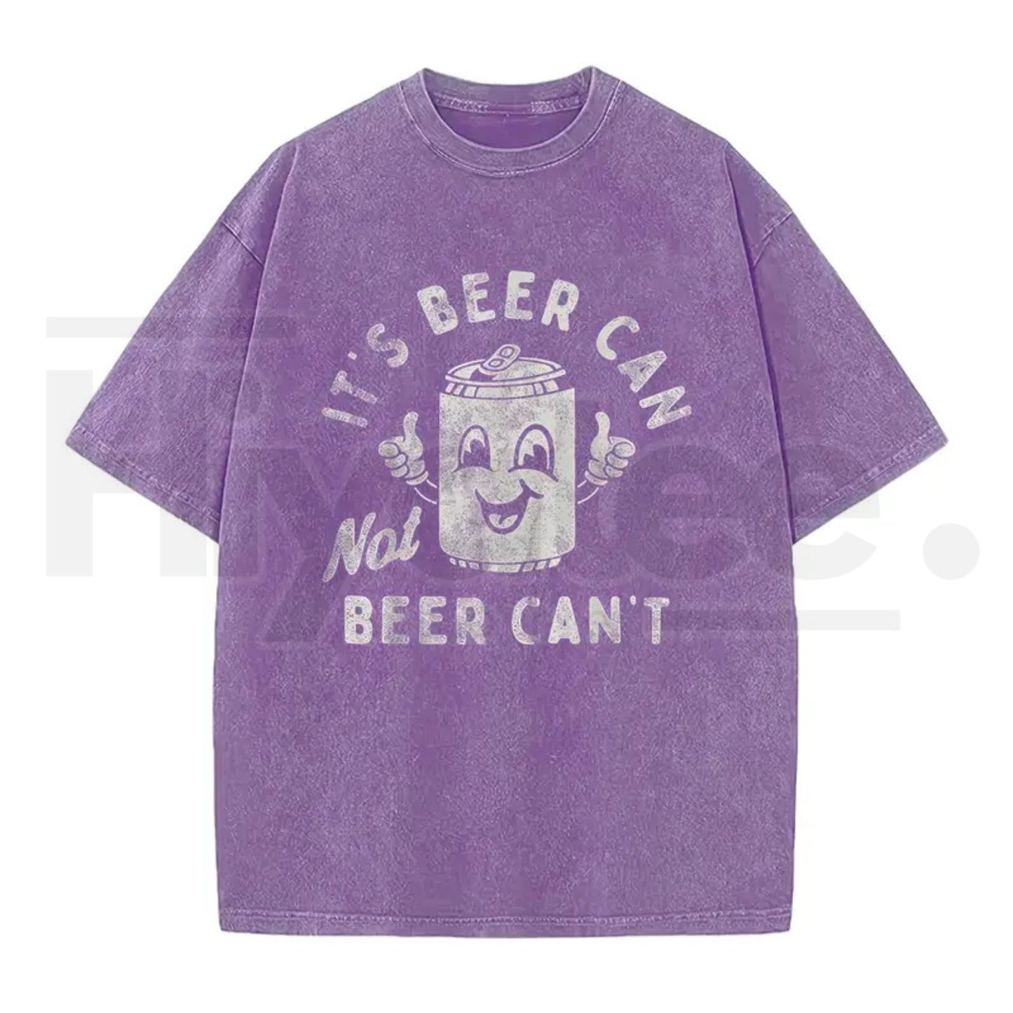 "Beer Can Not Beer Can't" Funny Pun T-Shirt – 180g Optimistic Graphic Tee - Hiyatee