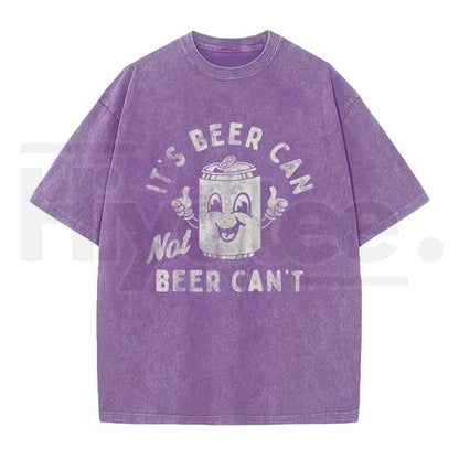 "Beer Can Not Beer Can't" Funny Pun T-Shirt – 180g Optimistic Graphic Tee - Hiyatee