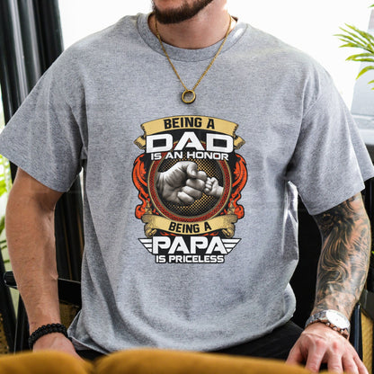 "Being A Papa Is Priceless" Hand Fist Bump – Ultimate Fatherhood Tribute Graphic - Hiyatee