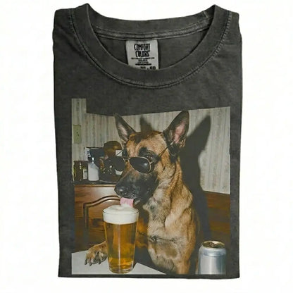 Comfort Colors 50+ Dog Breeds Available Drinking Beer Shirt – Vintage 90s Funny Edgy Dog Meme Tee, Unisex Casual Streetwear Gift