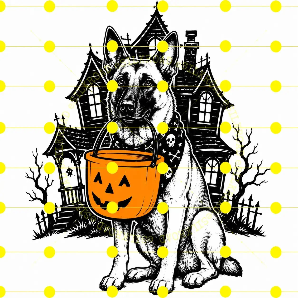Comfort Colors 50 Dog Breeds Halloween T-Shirt Moss Pumpkin Candy Bucket Tee
