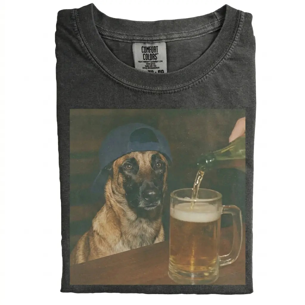 Comfort Colors 50+ Dog Breeds Available Beer Shirt – Vintage 90s Funny Edgy Dog Meme Tee, Unisex Casual Streetwear Gift