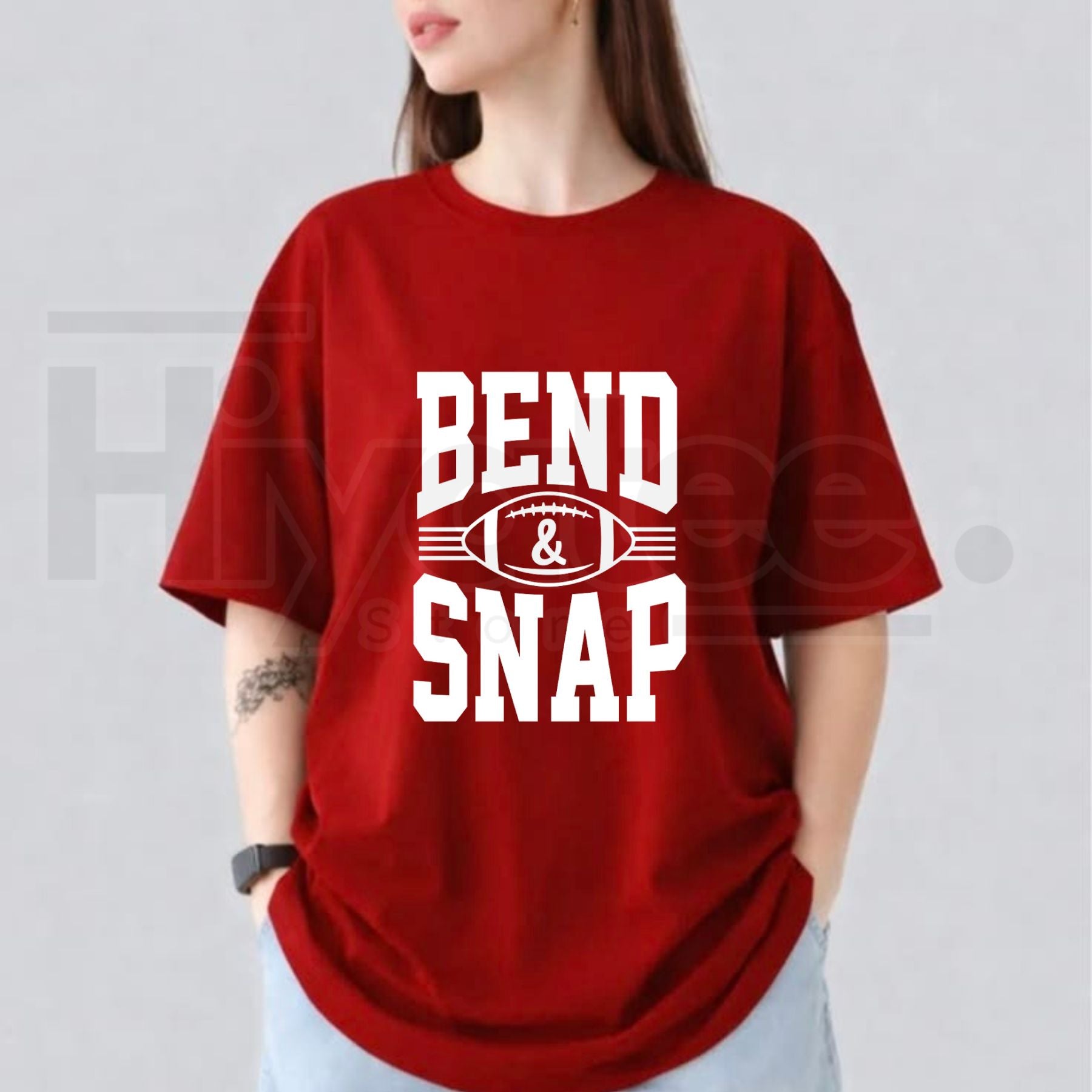 Bend & Snap Football Graphic T-Shirt – Funny Sports Mashup Tee - Hiyatee