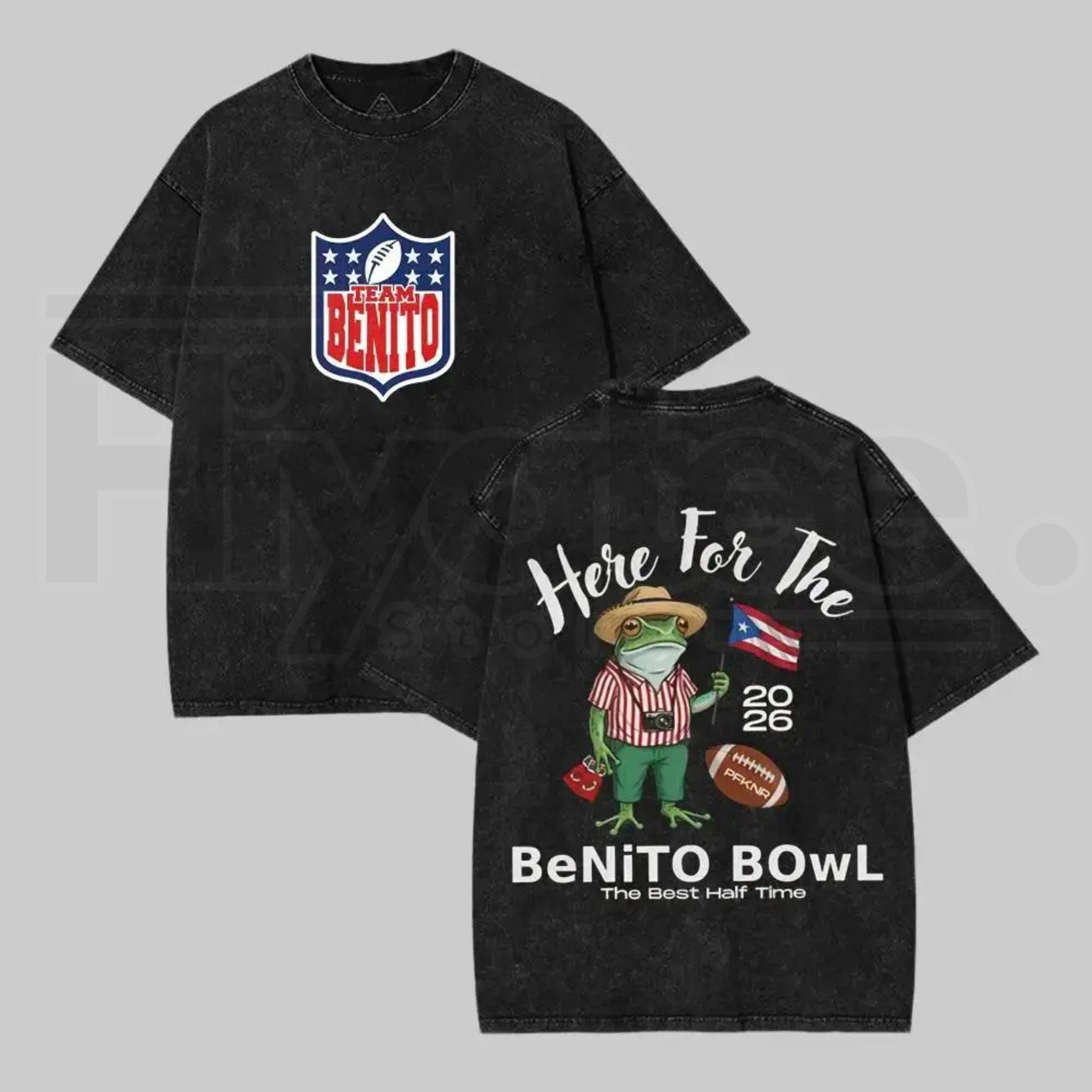 Benito Bowl 2026 Vintage Washed Graphic Tee – Funny Bad Bunny Football & Halftime Show Shirt - Hiyatee