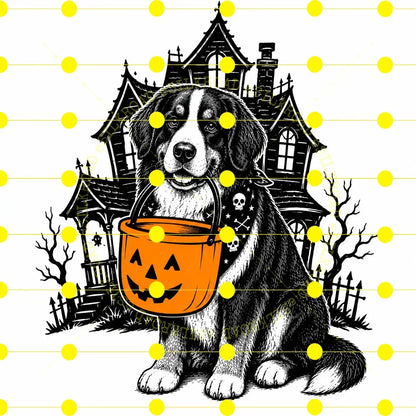 Comfort Colors 50 Dog Breeds Halloween T-Shirt Moss Pumpkin Candy Bucket Tee