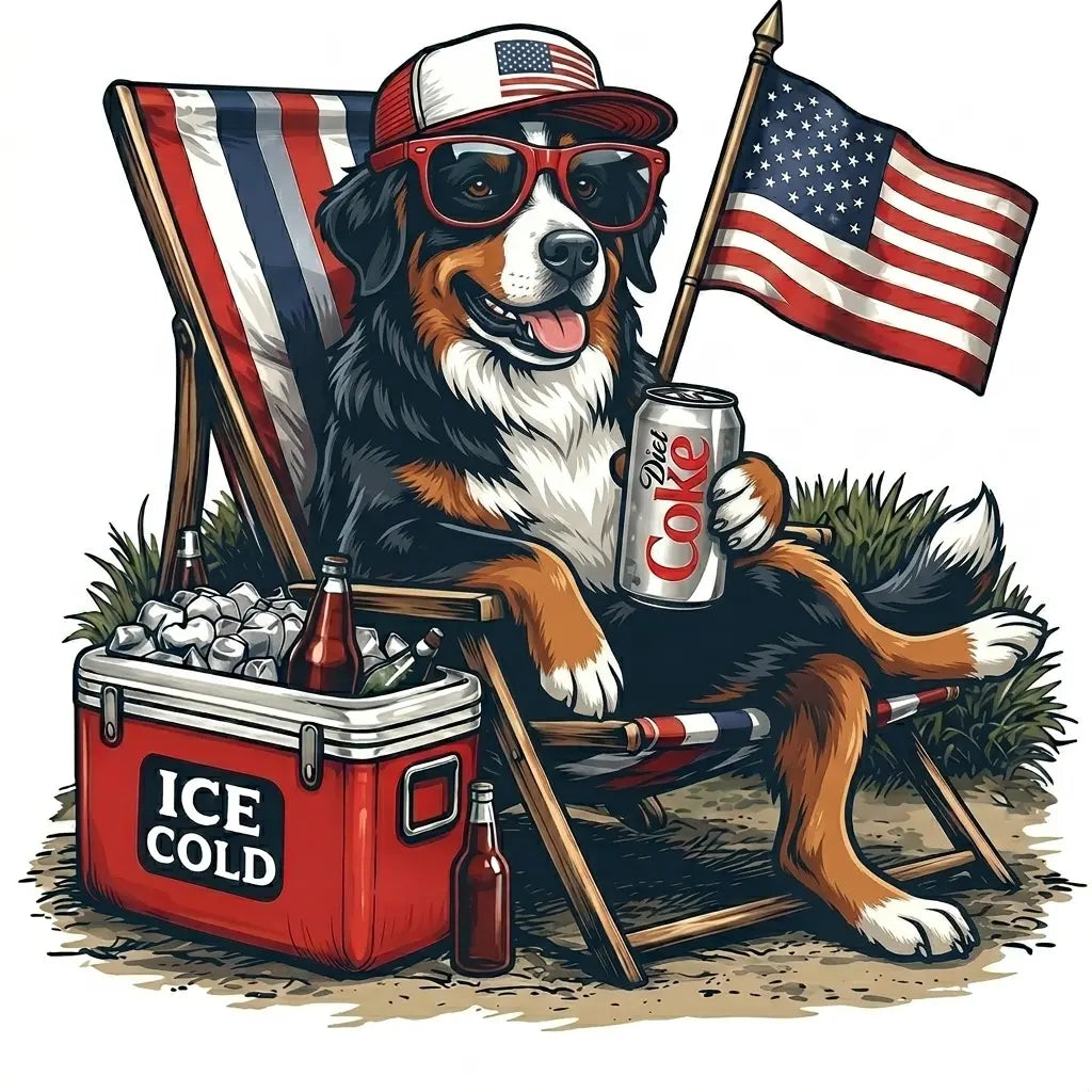 Comfort Colors® Funny 4th of July Dog Shirt – Retro Labrador Diet Coke Patriotic Tee