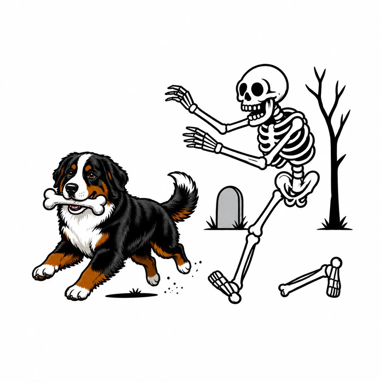 Comfort Colors 50+ Dog Breeds Halloween Skeleton Tee