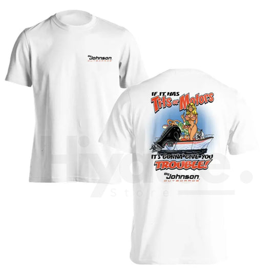 Big Johnson Tits Or Motors T-Shirt – Classic Heavy Cotton Streetwear Graphic Tee - Hiyatee