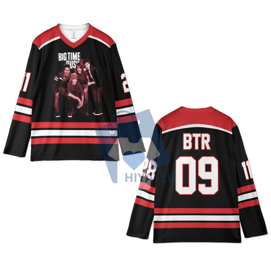 Big Time Rush Hockey Jersey Shirt – Retro Concert-Inspired Jersey Tee for Fans, Unisex Streetwear Style-Hiyatee