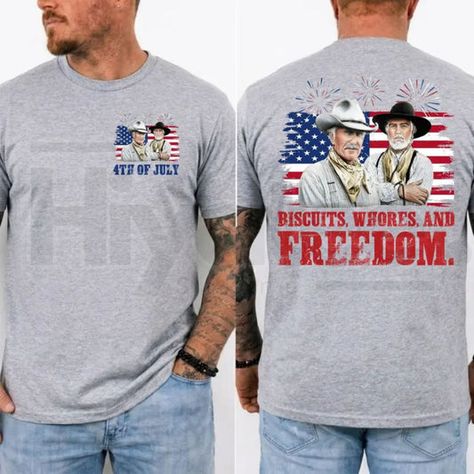 Biscuits And Whores T-Shirt – Funny Lonesome Dove Western Movie 4th Of July Tee - Hiyatee