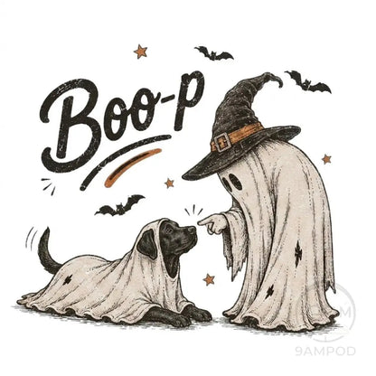 Funny Halloween Dog Mom Boo-p Ghost Dog Comfort Colors Tee