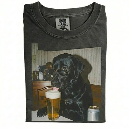 Comfort Colors 50+ Dog Breeds Available Drinking Beer Shirt – Vintage 90s Funny Edgy Dog Meme Tee, Unisex Casual Streetwear Gift