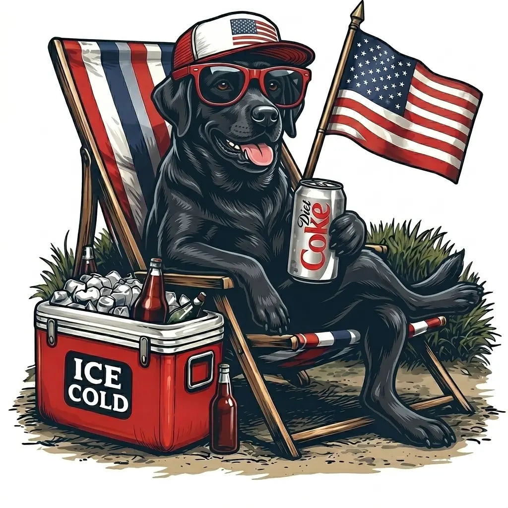 Comfort Colors® Funny 4th of July Dog Shirt – Retro Labrador Diet Coke Patriotic Tee
