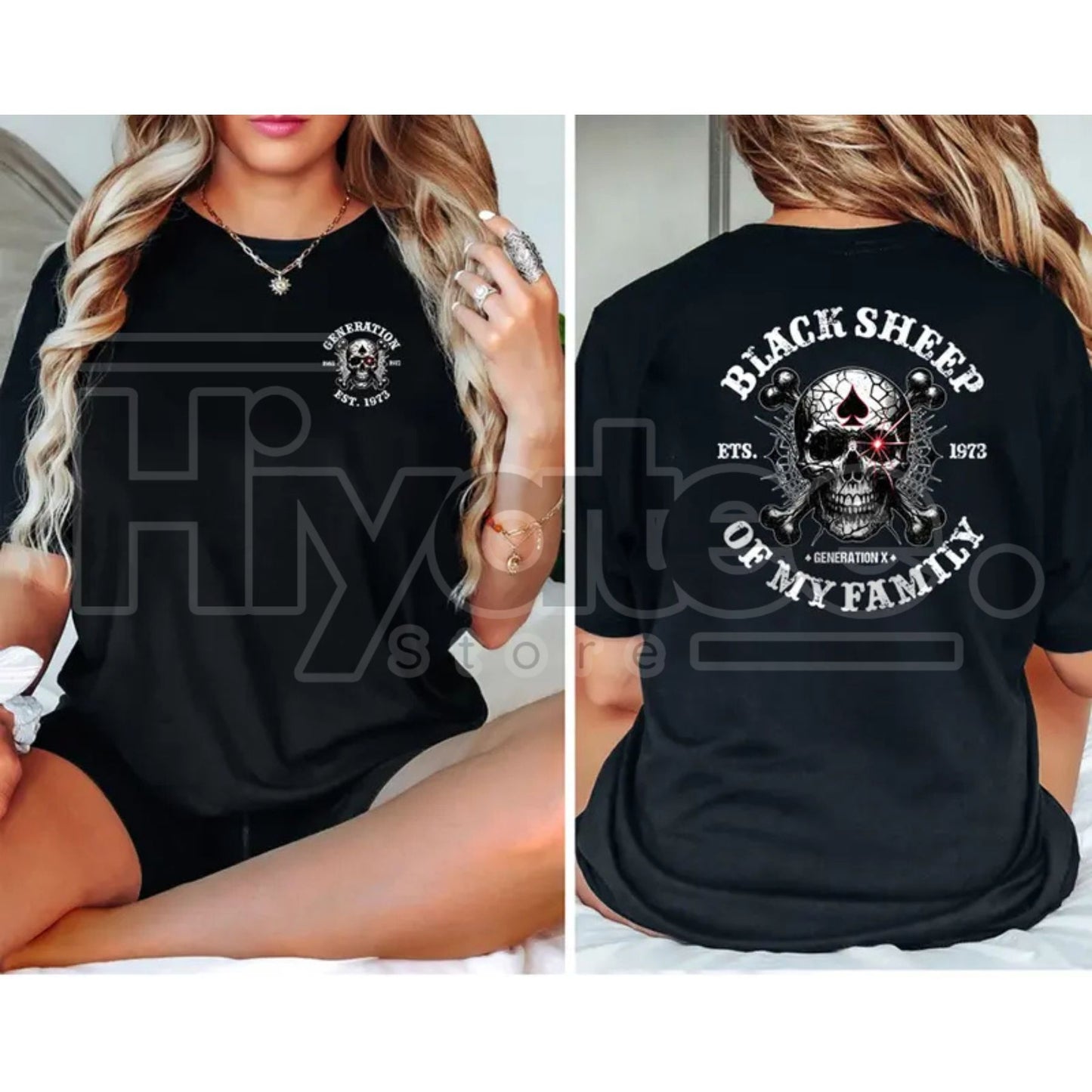 "Black Sheep Of The Family" Personalized Gen X – Premium USA Graphic Top - Hiyatee