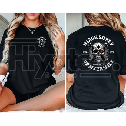 "Black Sheep Of The Family" Personalized Gen X – Premium USA Graphic Top - Hiyatee