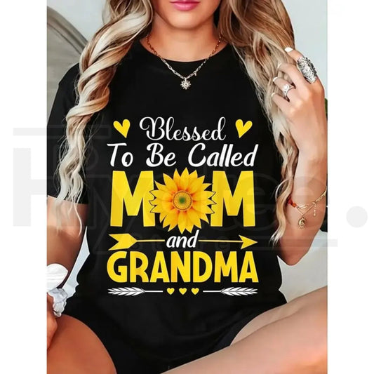 "Blessed To Be Called Mom And Grandma" – Cool Mother’s Day Graphic Top - Hiyatee