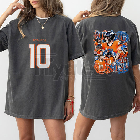 Bo Nix Vintage Football T-Shirt – Classic Style Fan Apparel - Hiyatee