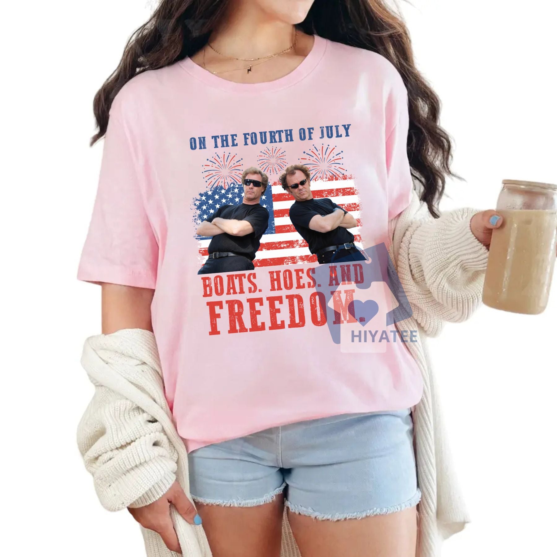 Boat. Hoes. And Freedom. – Funny Fourth of July Party Tee-Hiyatee