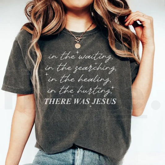 Boho Christian "There Was Jesus" T-Shirt – Trendy Motivational Faith Outfit - Hiyatee