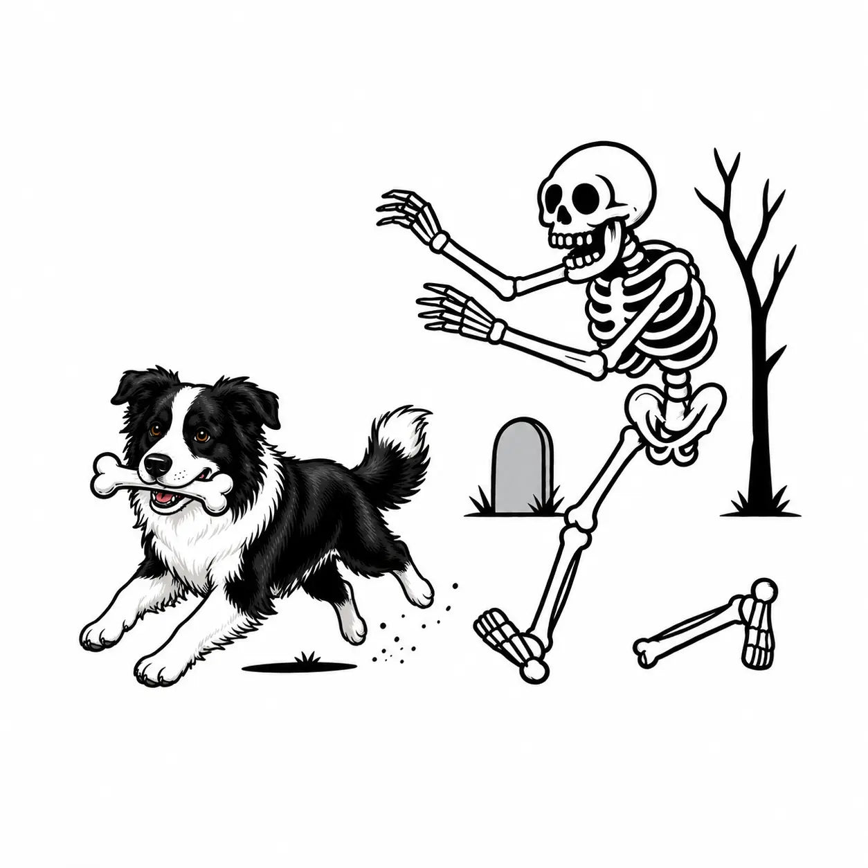 Comfort Colors 50+ Dog Breeds Halloween Skeleton Tee