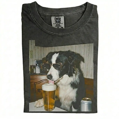 Comfort Colors 50+ Dog Breeds Available Drinking Beer Shirt – Vintage 90s Funny Edgy Dog Meme Tee, Unisex Casual Streetwear Gift