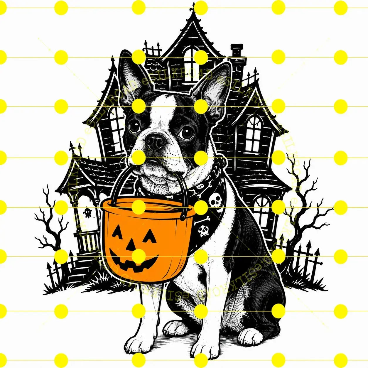 Comfort Colors 50 Dog Breeds Halloween T-Shirt Moss Pumpkin Candy Bucket Tee