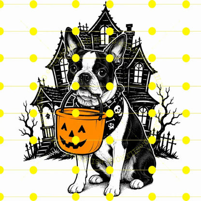 Comfort Colors 50 Dog Breeds Halloween T-Shirt Moss Pumpkin Candy Bucket Tee